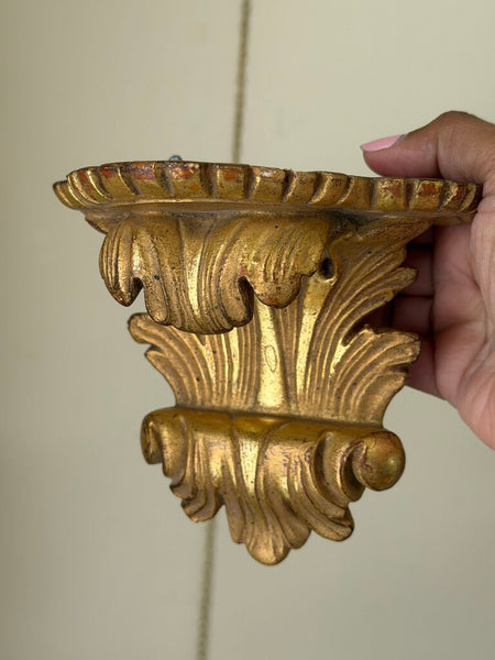 1502 Italian Gilded Terracotta Pair of Wall Brackets