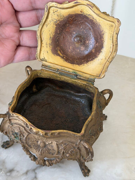 2332 Antique French Jewelry Casket w/ Swag