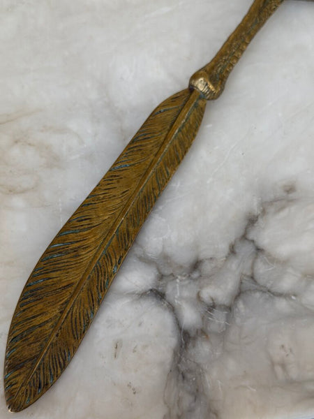 2365 French Brass Claw Feather Letter Opener