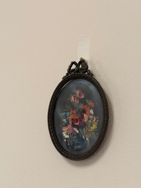 2505 French Oval Oil Painting in Bow Frame