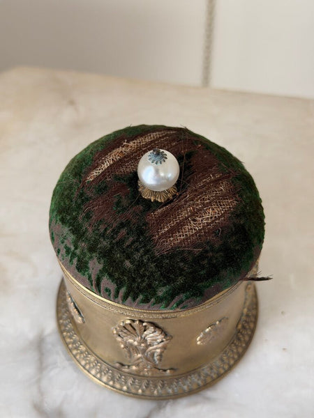 2361 Antique French Pin Cushion Box