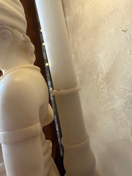 1510 Art Deco Italian Figural Alabaster Lamp Signed "R. Colivicchi"
