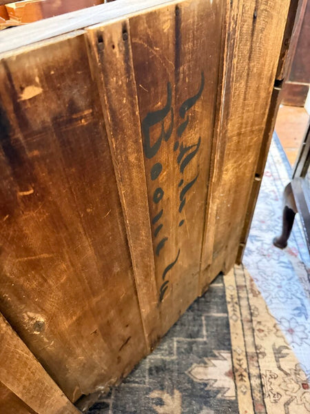 Victorian Walnut Chest with 3 drawers and marble top (not attached) signed by maker 15x31x28T PICKUP ONLY