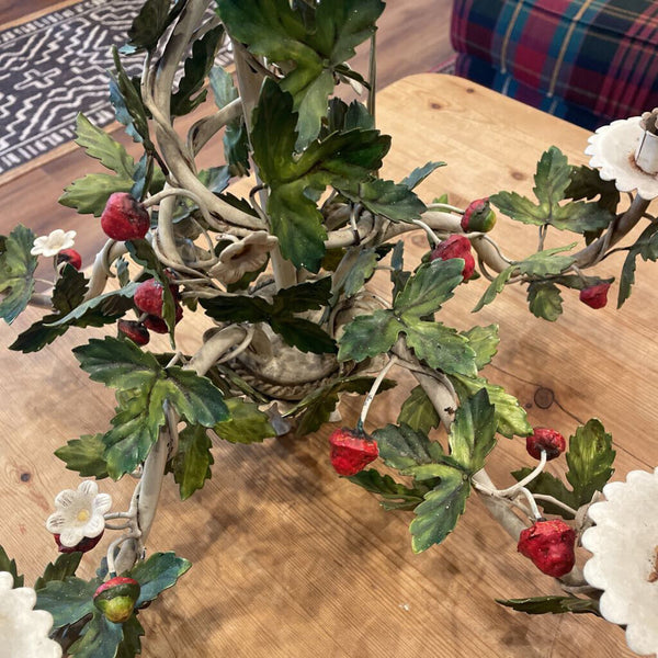 Moxie - Vintage Italian Strawberry Tole Chandelier