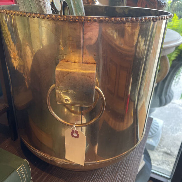 Moxie - Large Etched, Handled Brass Planter