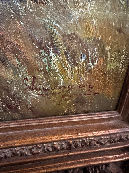 Vintage Hunt Scene Oil Painting In The Tradition Of Heywood Hardy In Store Pick Up Only 54.5W x 45.5H x 5D