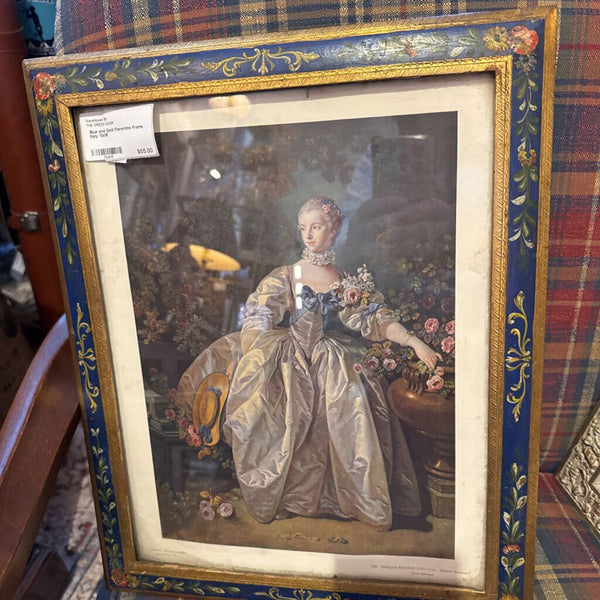 Blue and Gold Florentine Frame Italy 13x16
