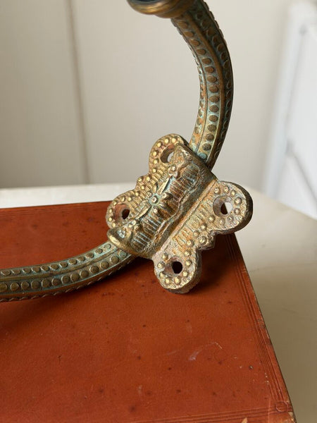 2354 French Bronze and Black Ceramic Wall Hook