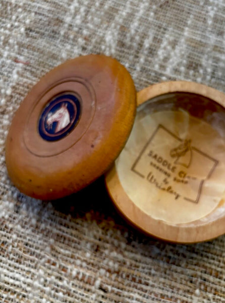 Vintage Wrisley's Shaving Soap in Wooden Bowl w Lid
