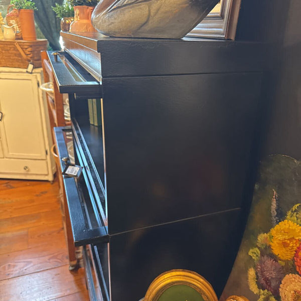 4pc Stacking Black Metal Globe Barrister Bookcase 33W 13D 55H IN STORE PICKUP ONLY