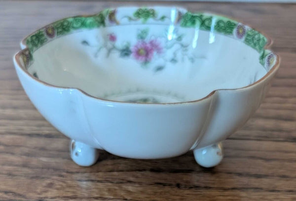 Antique Nippon Porcelain Handpainted Footed Bowl 4.5