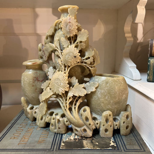 Vintage Large Soapstone Carving