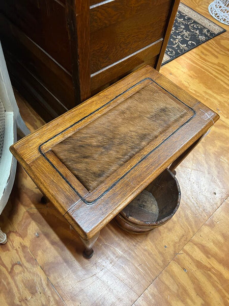 Vintage Cow Hide Bench