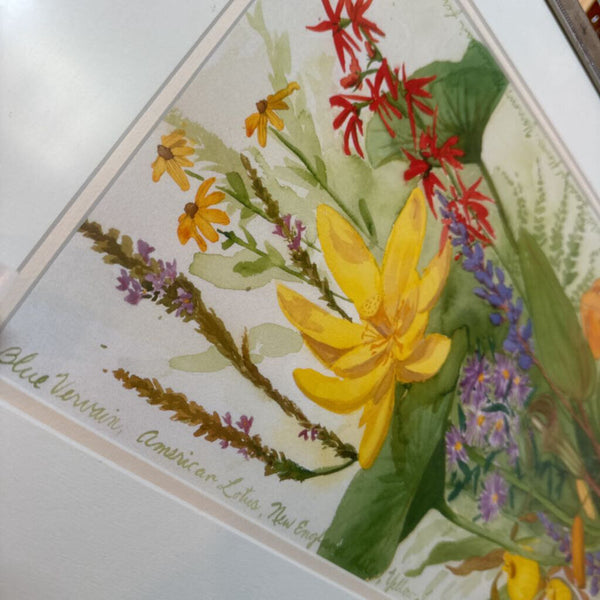 Signed framed and numbered floral limited edition print 1992