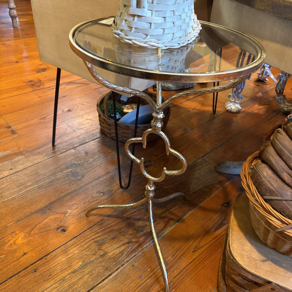 Round Metal Side Table 15W 26H IN STORE PICKUP ONLY