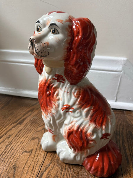 12" Staffordshire Spaniel with Rust Colored Spots As Found W2264