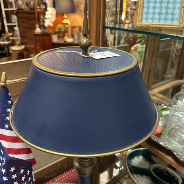 Vint Blue/Brass Toleware Lamp