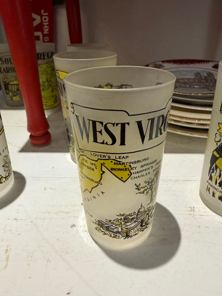 JFV ~ vintage, West Virginia State souvenir glass