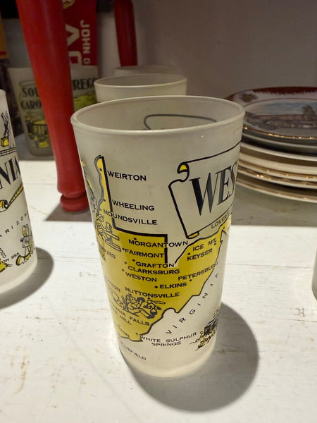 JFV ~ vintage, West Virginia State souvenir glass