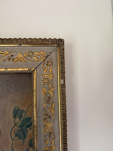 1552 Antique Violet floral painting on canvas