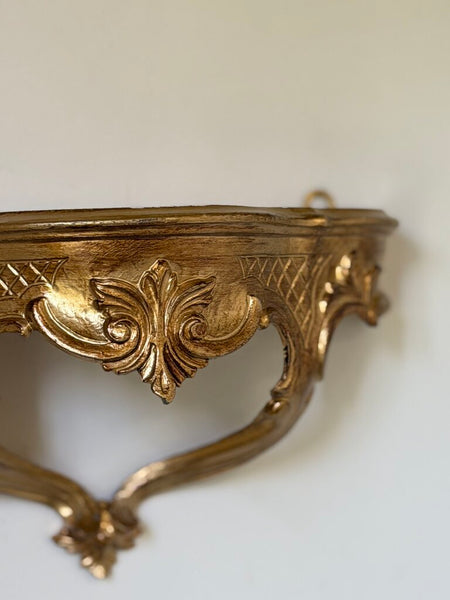 1557 Gold Italian Ornate Wall Shelf