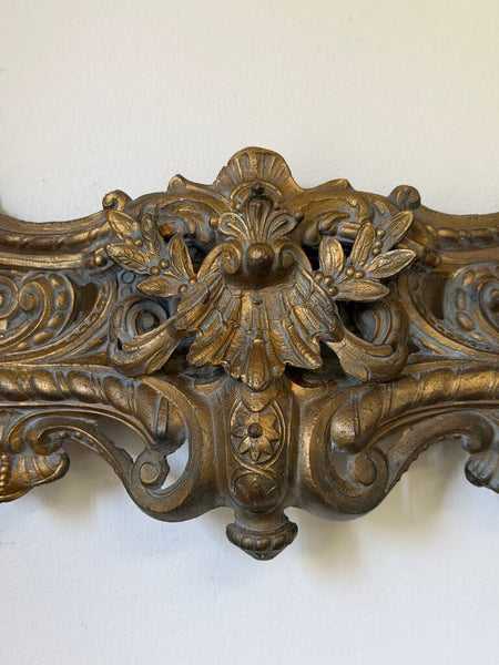 1558 Antique French Salvage Gilded Metal Pediment
