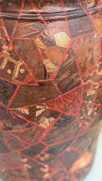 Vintage decoupage stoneware