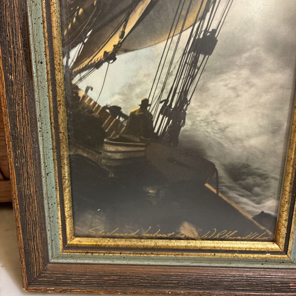 Vintage Framed "Starboard Lookout" Nova Scotia Photographer Wallace MacAskill Art 7" x 9"