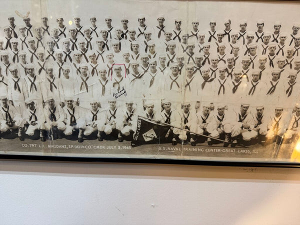 Framed Great Lakes Naval Training Photo 1945 8.25"x21.25" W2280