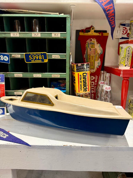 JFV ~ Vintage motorized boat sold as is