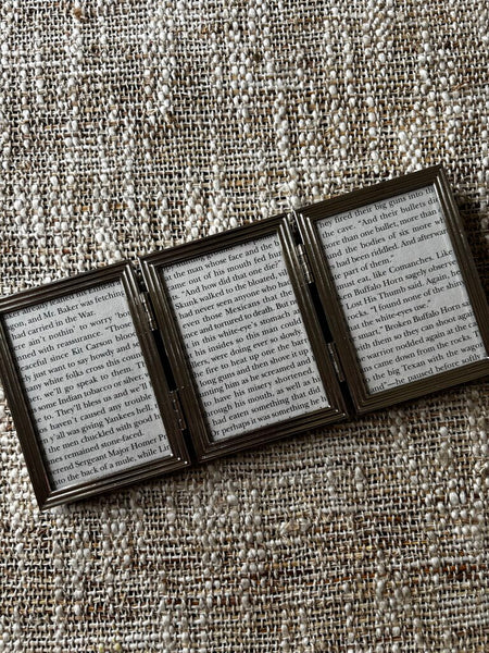 Trifold Silver Metal Picture Frame 2x3