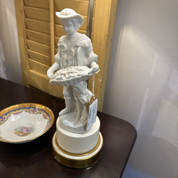 Pair of antique Figural porcelain lamps