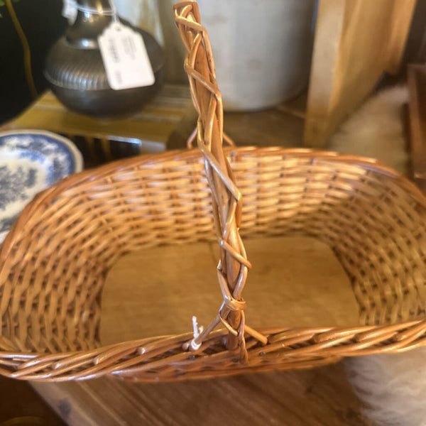Wood Bottom Basket (Portugal) 13" H x 7-1/2" W x 9" H