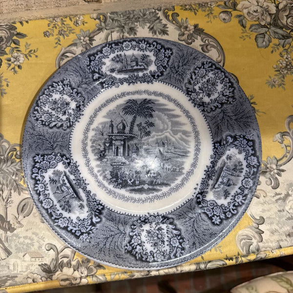 Antique Staffordshire blue transferware plate