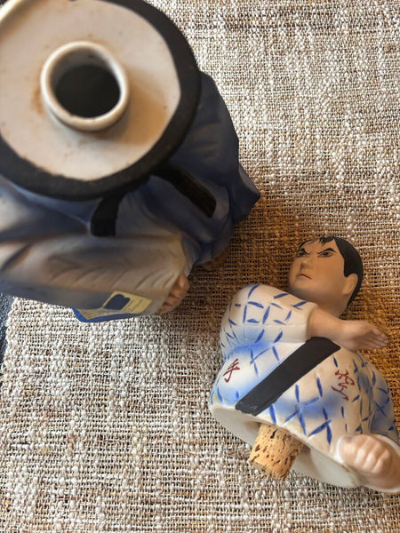 VINTAGE 1970 KARATE - JAPAN SAKE DECANTER PORCELAIN