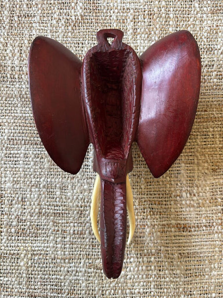 Vintage African Mahogany Wood Hand Carved Elephant Hook
