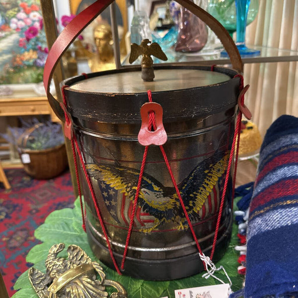 VTG American Eagle Civil War Replica Drum Ice Bucket Old Drum Shop Americana