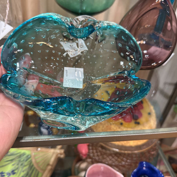 Vintage Murano Blue Art Glass Bowl