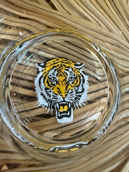 Set of Ten Painted Tiger Glasses W2288