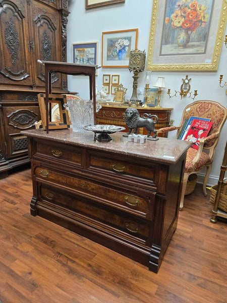 Marble top dresser 48 x 21 x 29.5 tall