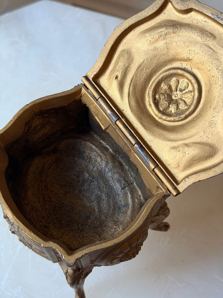 2331 Antique French Gilded Casket Shaped like Dresser