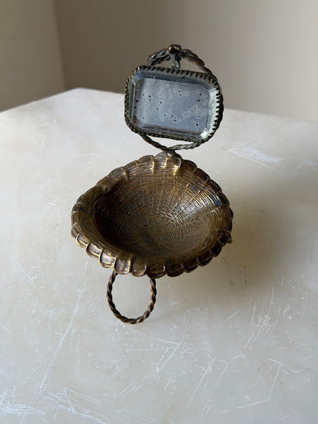 2036 Mini French Brass Mirrored Trinket Dish
