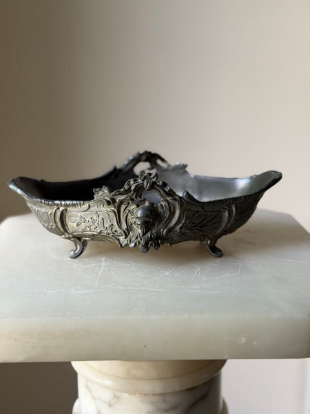 2203 Antique French Heavy Spelter Ornate Jardiniere