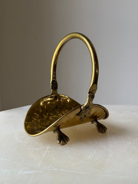 1596 Lion foot brass mini log holder