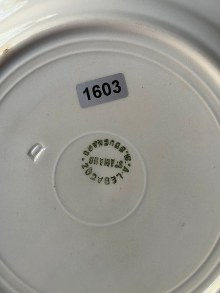 1603 French Green Transferware St. Amand Plate