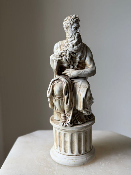1607 Vintage Sicilian Ceramic Decanter Sculpture of Moses