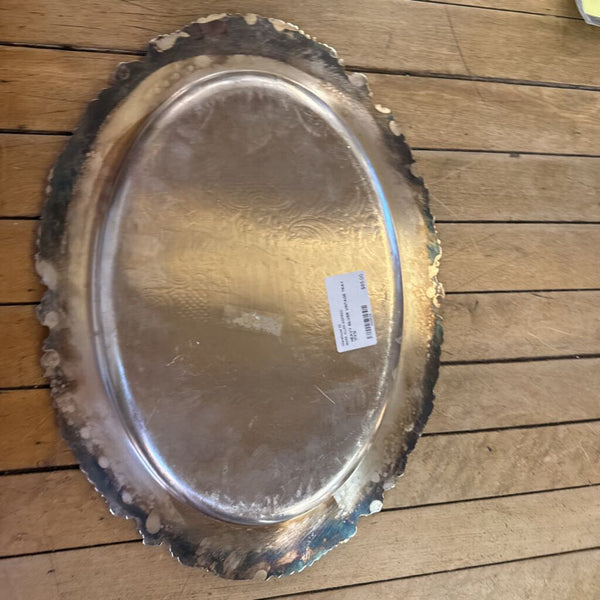 HEAVY SILVER VINTAGE TRAY 17X12