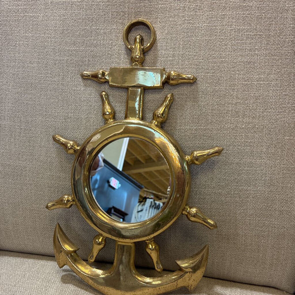 Vintage Braass Anchor Mirror 9.5 x 15