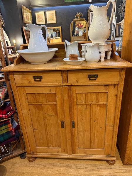 Vintage pine sideboard 41"w x 43" h x 18d repair on edge 49" with topper