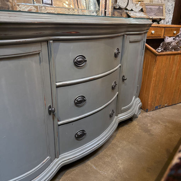 Gray Curved Buffet Glass Top 16D 37.5T 68L In Store Pick Up